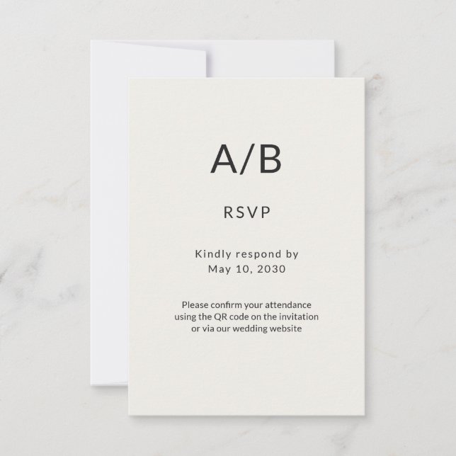 Modern Minimal City Hall Wedding RSVP Card (Frente)