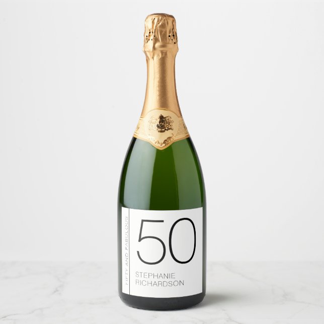 Modern Minimal Fifty and Fabulous 50th Birthday (Frente)