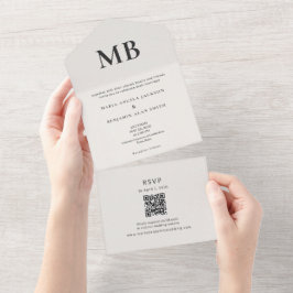 Modern Minimal Micro Wedding All-in-One Invite