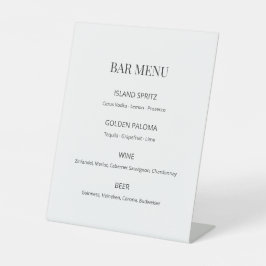 Modern Minimal Wedding Bar Menu Sign
