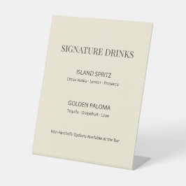 Modern Minimal Wedding Signature Drinks Sign