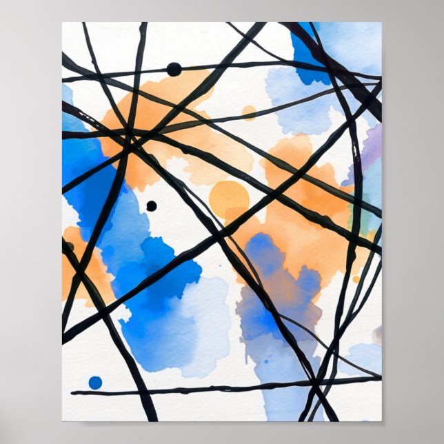 Modern Minimalist Abstract Line Art Poster (Frente)