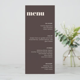 Modern Minimalist Brown Wedding Tall Template Menu