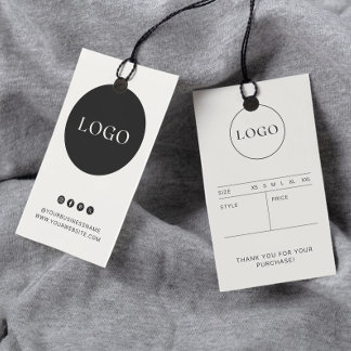 Modern Minimalist Business Clothing Label Hang Tag