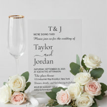 Modern Minimalist Clear Acrylic Wedding Invitation