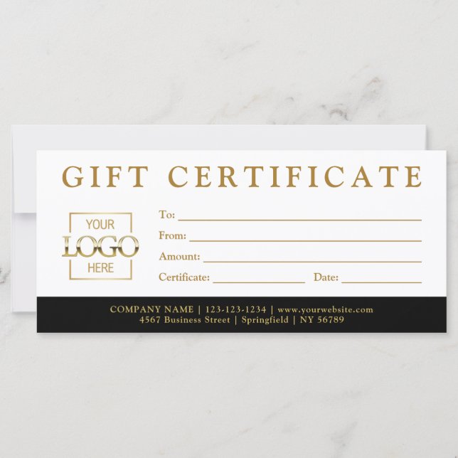 Modern Minimalist Custom Business Gift Certificate (Frente)