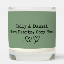 Modern Minimalist Green Love Couple Message