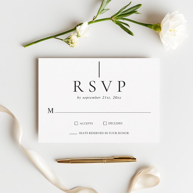Modern Minimalist Simple Clean Wedding RSVP cards (Criador carregado)