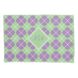 Modern Mint Purple Diamond Argyle Monogram