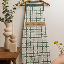 Modern Montauk Grid Green & Beige