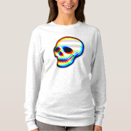 Modern Neon Skull Illustration T-Shirt