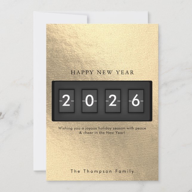 Modern New Year Simple Countdown Gold (Frente)