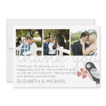 Modern Obrigado Cartão de Colagem FOTO De Casament