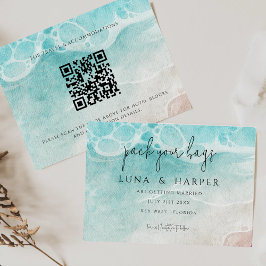 Modern Ocean Tide Watercolor Beach Wedding