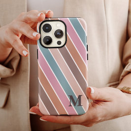 Modern Pastel Boho Stripes Monograma Personalizado