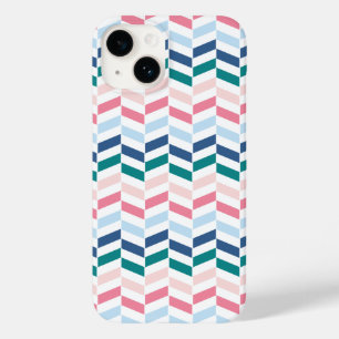 Modern Pastel Cores Geométricos Chevron Monograma