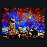 Modern pop art impressão "Music City"<br><div class="desc">Pop de arte moderna de "Music City" por Nick R. Mantlo</div>