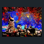 Modern pop art impressão "Music City"<br><div class="desc">Pop de arte moderna de "Music City" por Nick R. Mantlo</div>