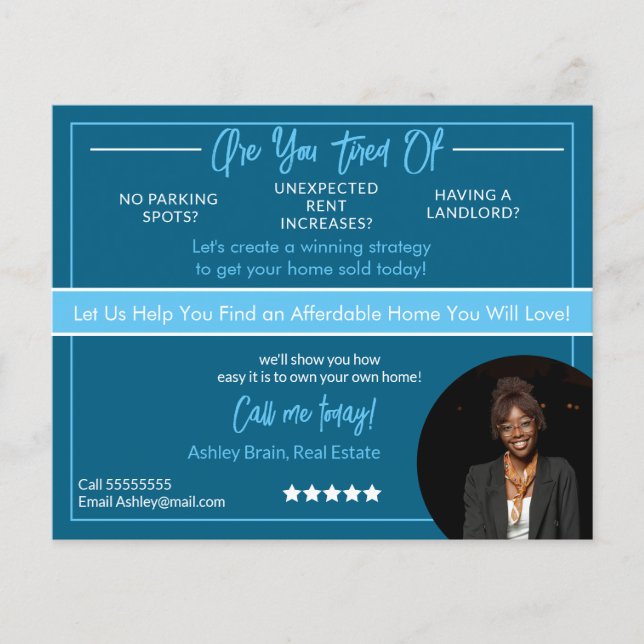 Modern Real Estate Flyer Template |Editable Rental (Frente)