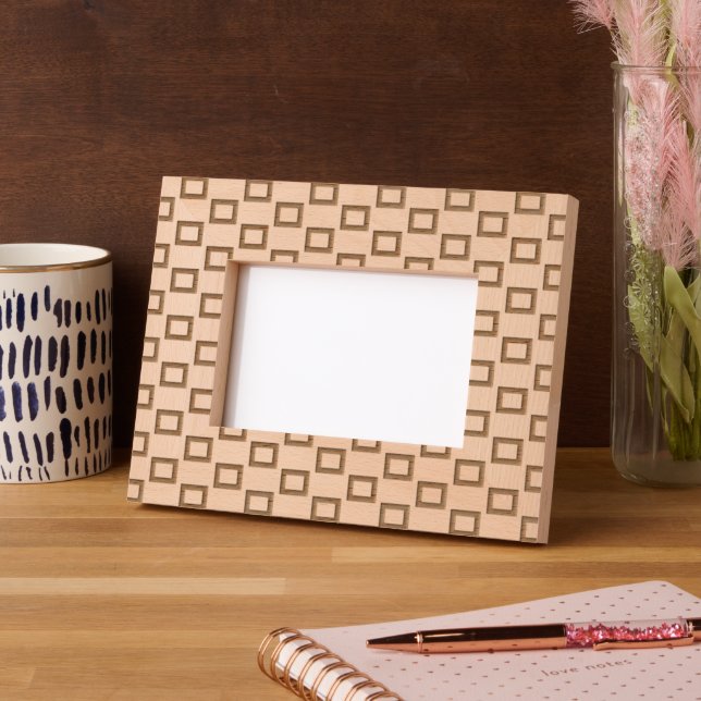 Modern Rectangles Laser Etched Picture Frame (Left)