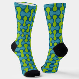Modern Retro Link Pattern in Blue and Green