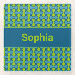 Modern Retro Link Pattern in Blue and Green