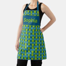 Modern Retro Link Pattern in Blue and Green