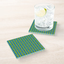 Modern Retro Link Pattern in Blue and Green