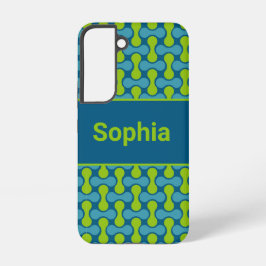 Modern Retro Link Pattern in Blue and Green