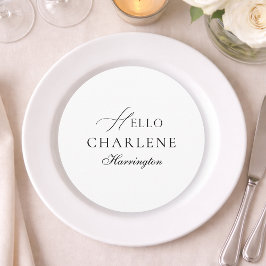 Modern Round Wedding Menu & Place Card