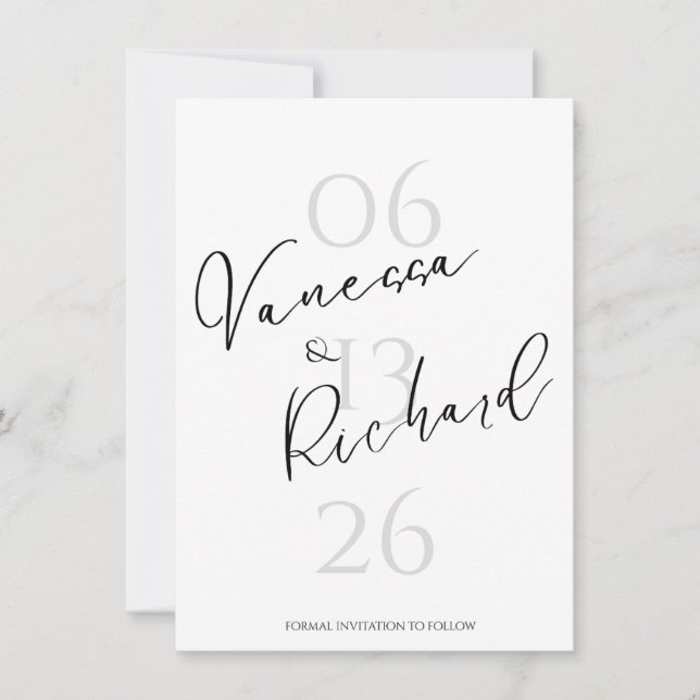 Modern Save the Date Invitation (Frente)