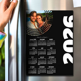 Modern Script Stylish 2026 Calendar Photo Magnet 