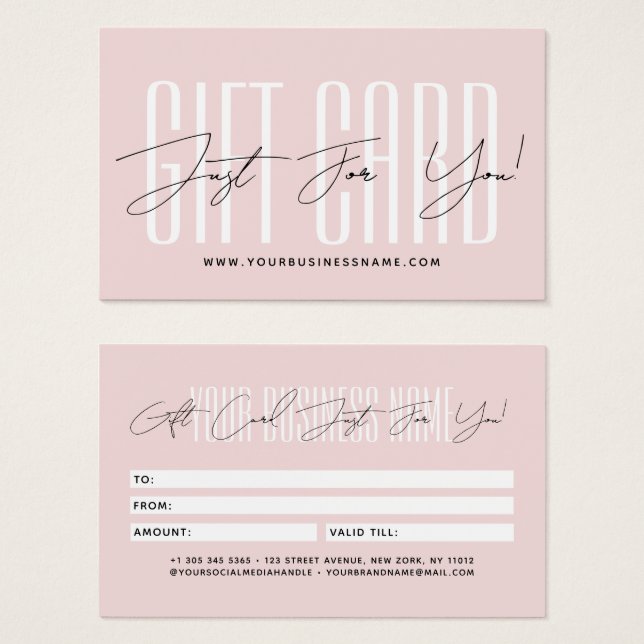 Modern script typography business gift card  (Frente & Verso)