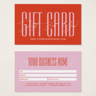 Modern script typography business gift card