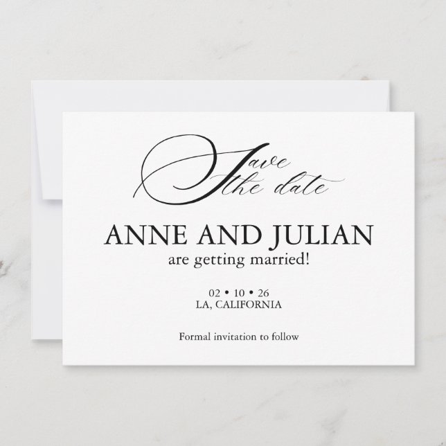 Modern Simple Save the date card with Back photo (Frente)