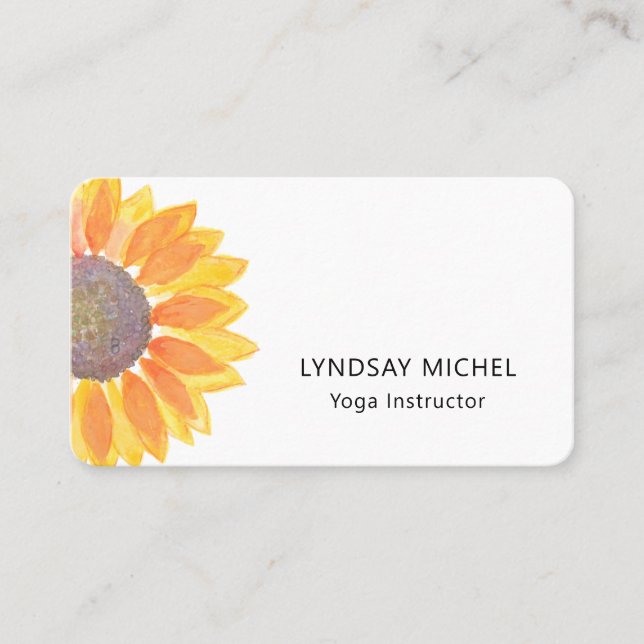 Modern Sunflower Yoga Instrutor Cartão de visita (Frente)