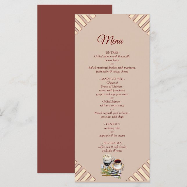 Modern Tan - Menu de bandas tônicas de vinho de Ma (Frente/Verso)