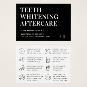 Modern Teeth Whitening Aftercare Instruction Card
