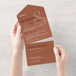 Modern Terracotta Whimsical Ampersand Wedding