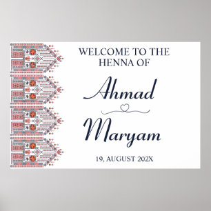 Modern Thobe Bem-vindo Henna Poster