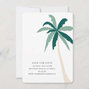 Modern Tropical Beach Weding the Date Card