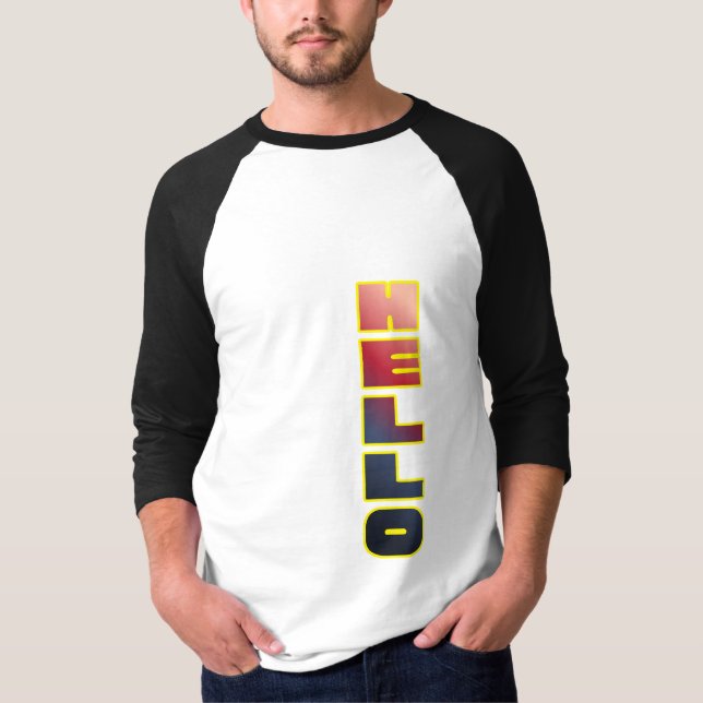 Modern Vertical Hello Graphic T-Shirt (Frente)