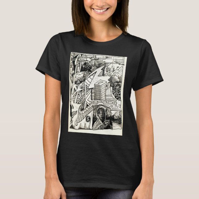 "Modern Warfare" desenho a tinta T-shirt (Frente)