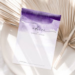 Modern Watercolor | Cartão de conselheiro para cas<br><div class="desc">Este moderno cartão de conselho de casamento roxo de aquarela é perfeito para um casamento contemporâneo na moda e pode ser usado para qualquer evento. A coleção de design minimalista, clássica e elegante apresenta traços simples de pincel de cor de água em tons de joias bonito. Esses cartões de aviso...</div>