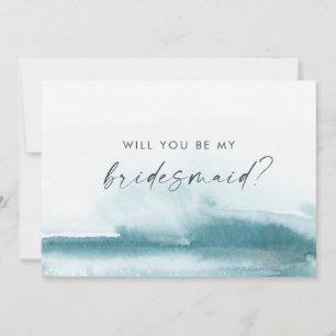 Modern Watercolor Cartão de Proposta Teal Brides