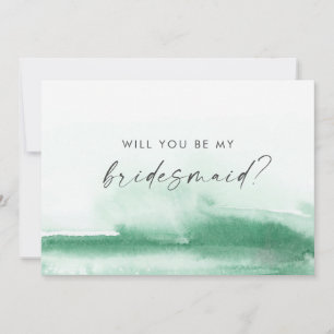 Modern Watercolor Cartão de Proposta Verde Bride