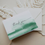 Modern Watercolor | Cartões de agradecimentos verd<br><div class="desc">Este cartões de agradecimentos verde-aquarela moderno é perfeito para um casamento contemporâneo na moda. A coleção de design minimalista, clássica e elegante apresenta traços simples de pincel de cor de água em tons de joias bonito. Personalize o dentro da placa com seus nomes e uma mensagem de obrigado. Como alternativa,...</div>