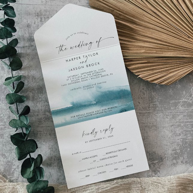 Modern Watercolor | Casamento de Teal (Criador carregado)