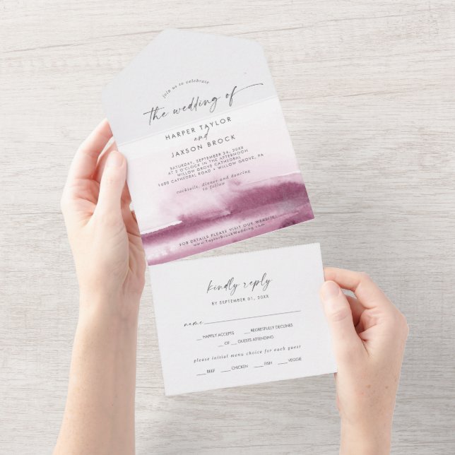 Modern Watercolor | Casamento Vermelho (Aba destacável)