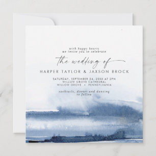 Modern Watercolor   Convite para Casamento Quadrad